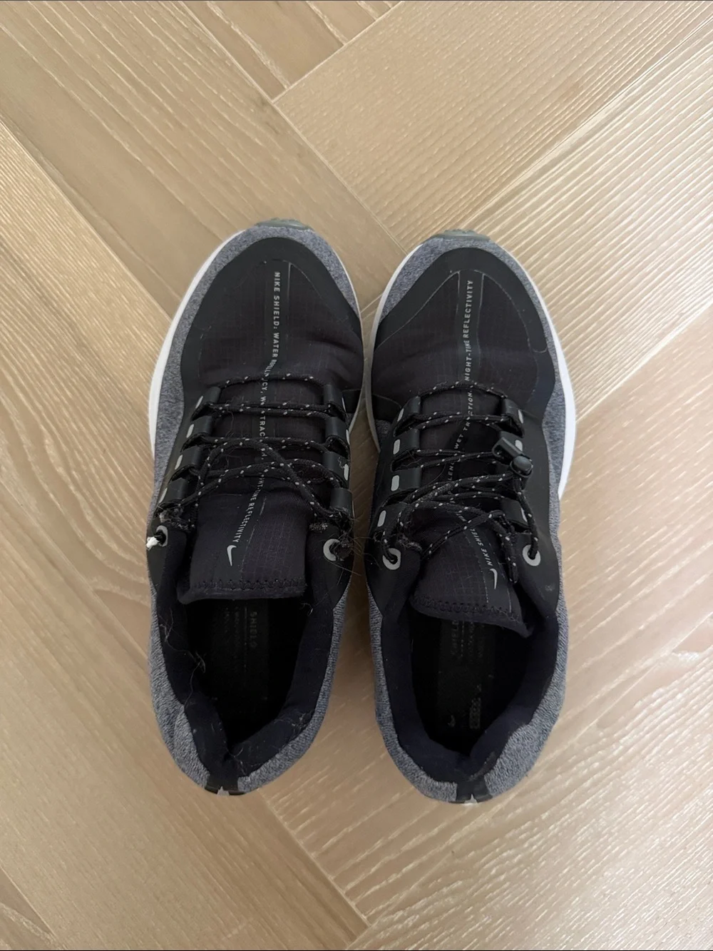 Nike Black and Gray Water Repellant Running Shoes